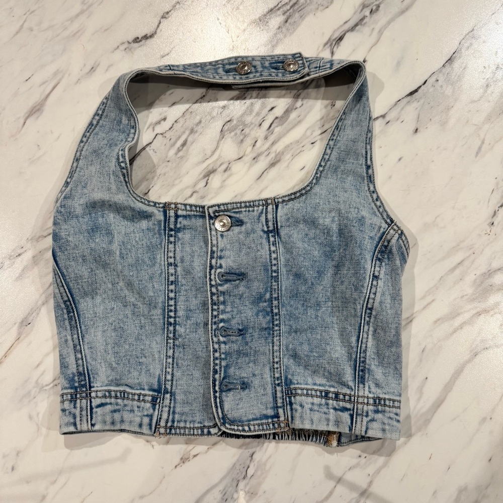 Denim Halter Top MEDIUM